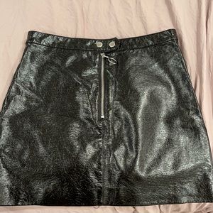 Pleather Shiny Black Mini Skirt